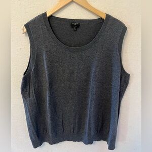 Talbots Gray Pima Cotton Vest - 3X